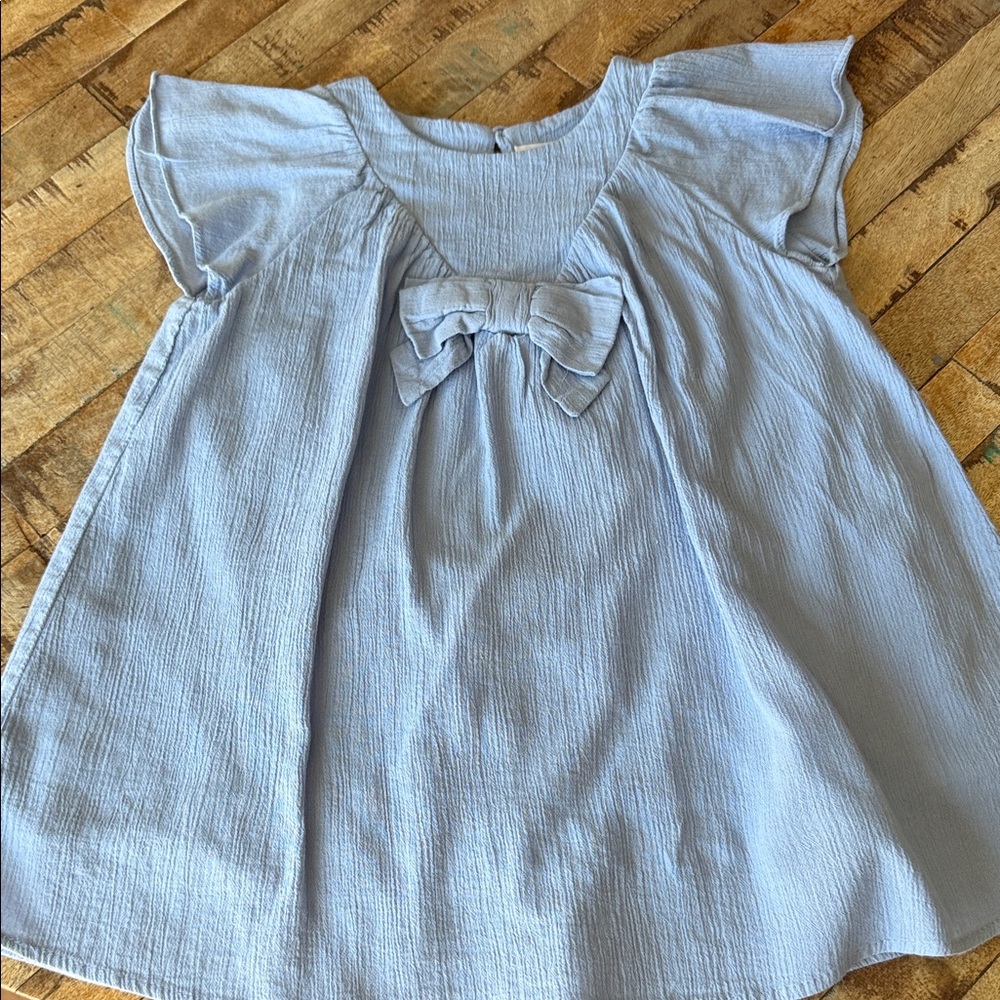 Zara Soft Blue Toddler Dress 3 Years Ruffle Sleeveless